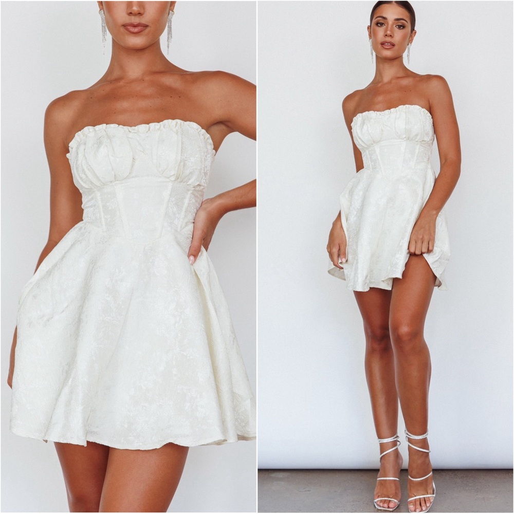 Selfie Leslie Ivory Corset Bodice Mini Dress